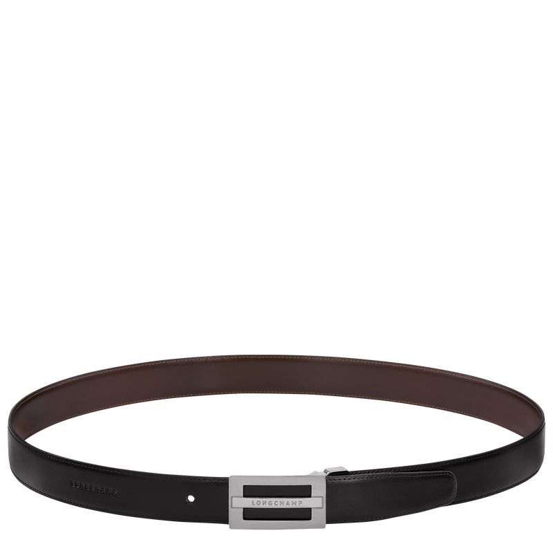 Men Longchamp Delta Box Belt Black / Beige | Thailand-346GZQHKA