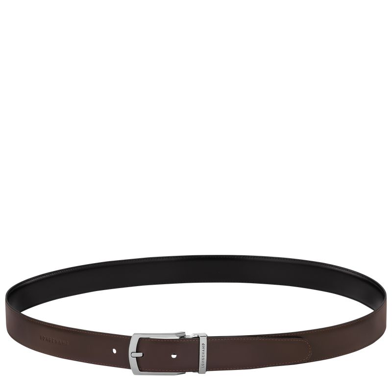Men Longchamp Delta Box Belt Black / Beige | Thailand-346GZQHKA