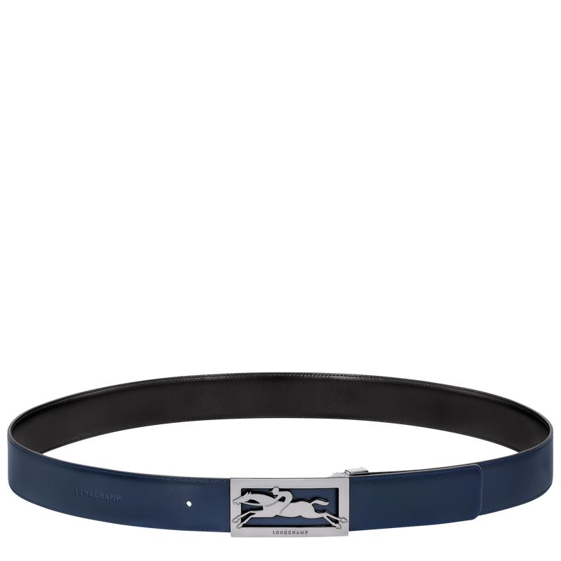 Men Longchamp Delta Box Belt Black / Navy | Thailand-854WESIHD