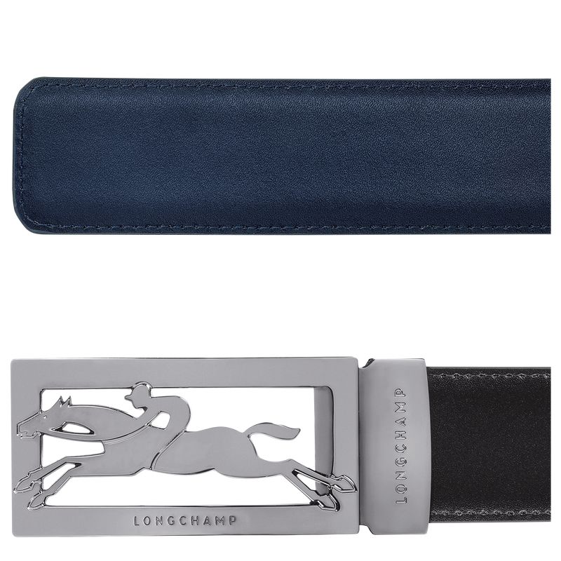 Men Longchamp Delta Box Belt Black / Navy | Thailand-854WESIHD