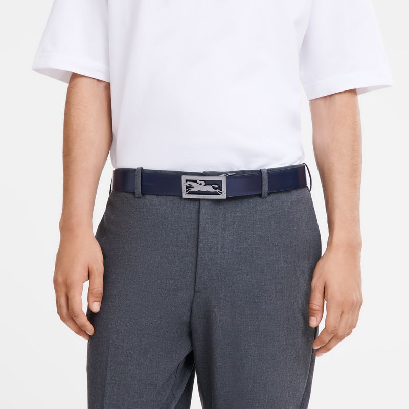 Men Longchamp Delta Box Belt Black / Navy | Thailand-854WESIHD