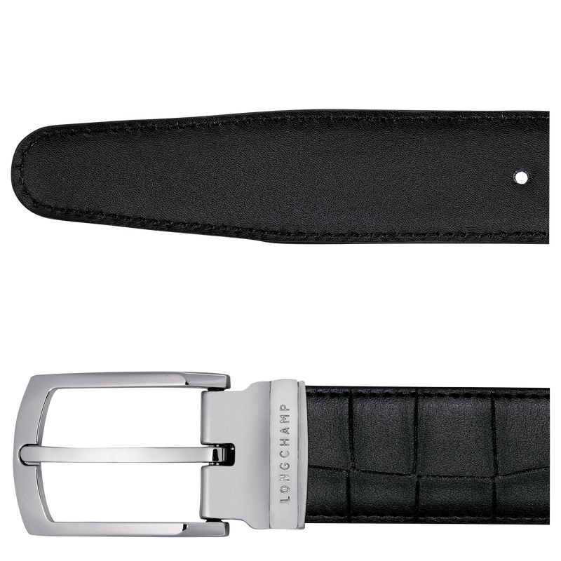 Men Longchamp Delta Box Belt Black | Thailand-928GBMTEX