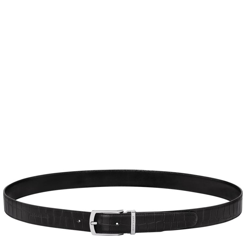 Men Longchamp Delta Box Belt Black | Thailand-928GBMTEX