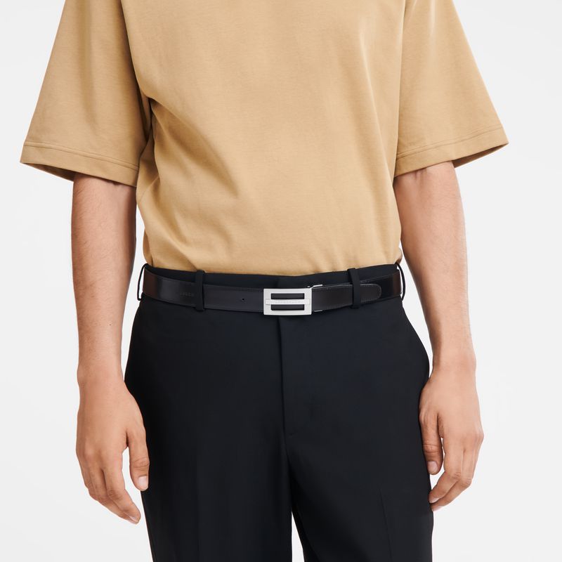 Men Longchamp Delta Box Belt Black | Thailand-543VMJCAP