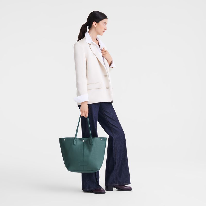 Men Longchamp Essential L Tote Bag Dark Green | Thailand-086IMYQCS