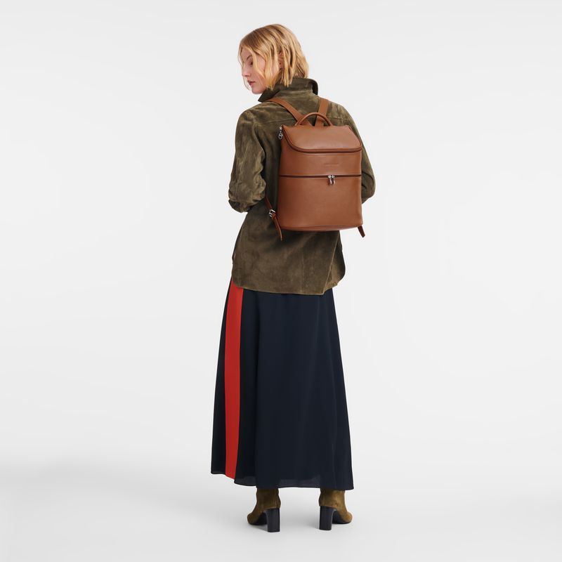 Men Longchamp Le Foulonné Backpack Brown | Thailand-892JEKPGI
