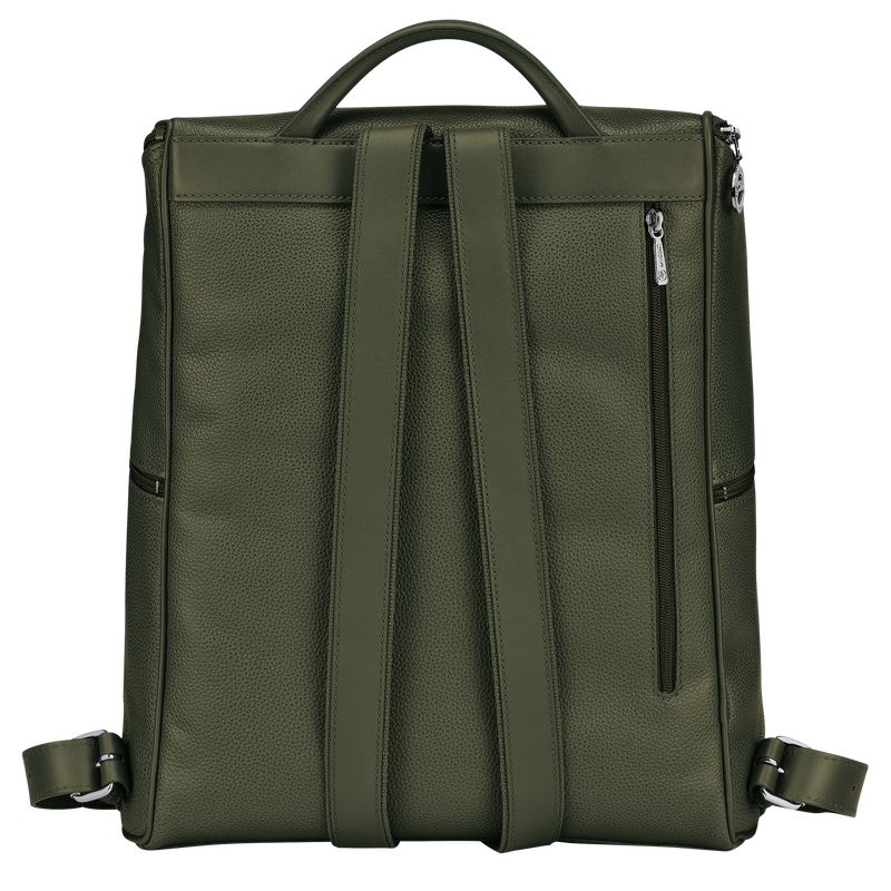 Men Longchamp Le Foulonné Backpack Khaki | Thailand-691CKSRZA