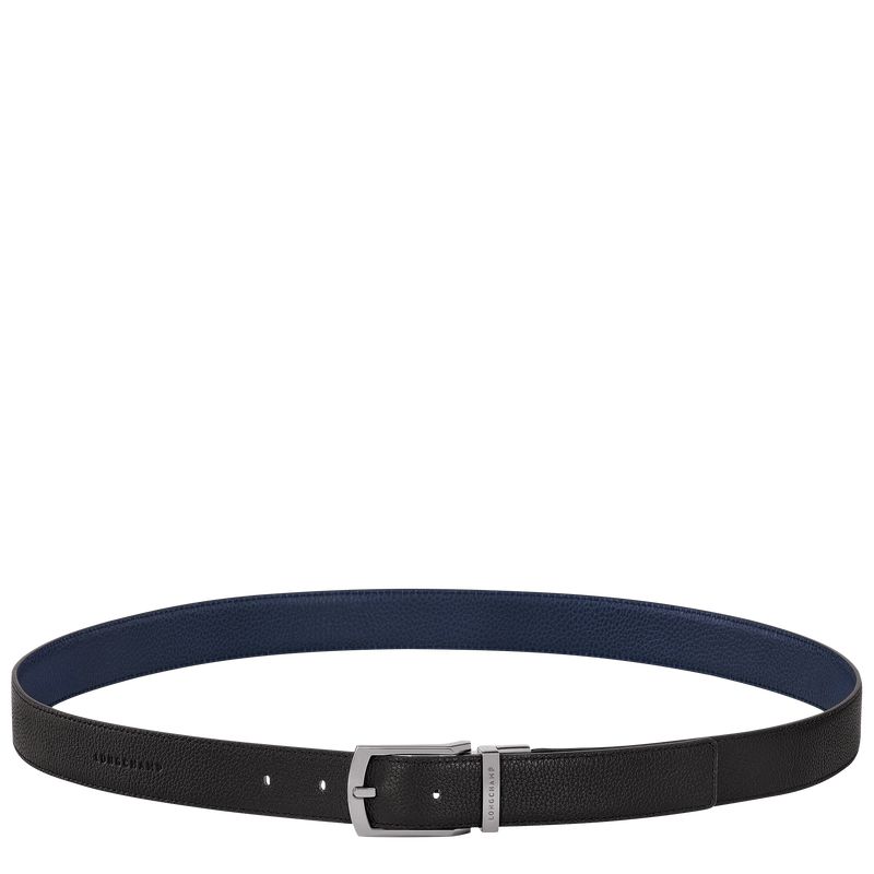 Men Longchamp Le Foulonné Belt Black / Navy | Thailand-243YRFBCN