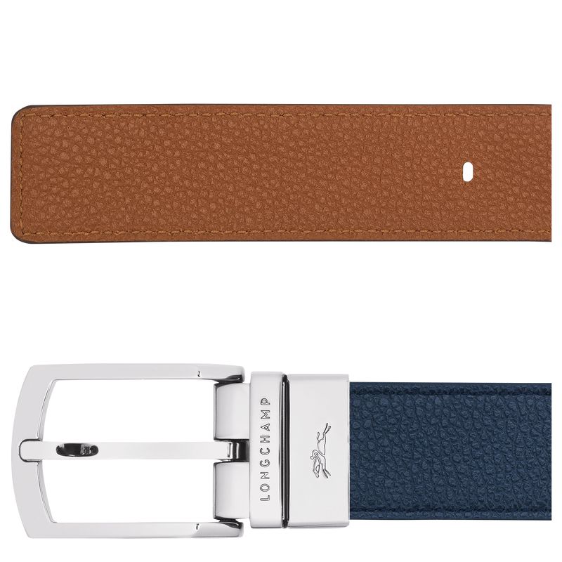Men Longchamp Le Foulonné Belt Navy | Thailand-294ZHDCWE