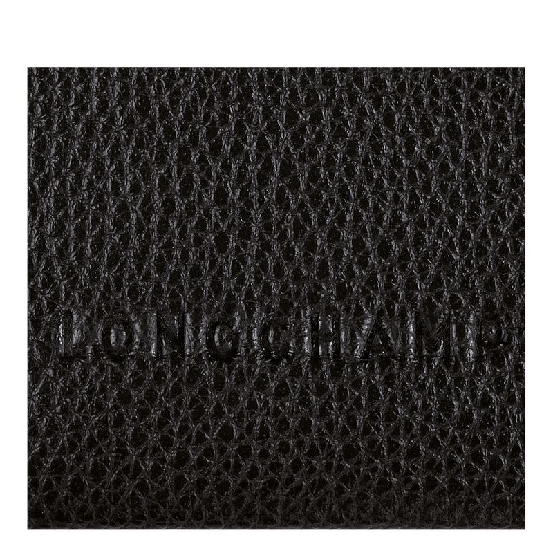 Men Longchamp Le Foulonné Card Holder Black | Thailand-092UMLQAH