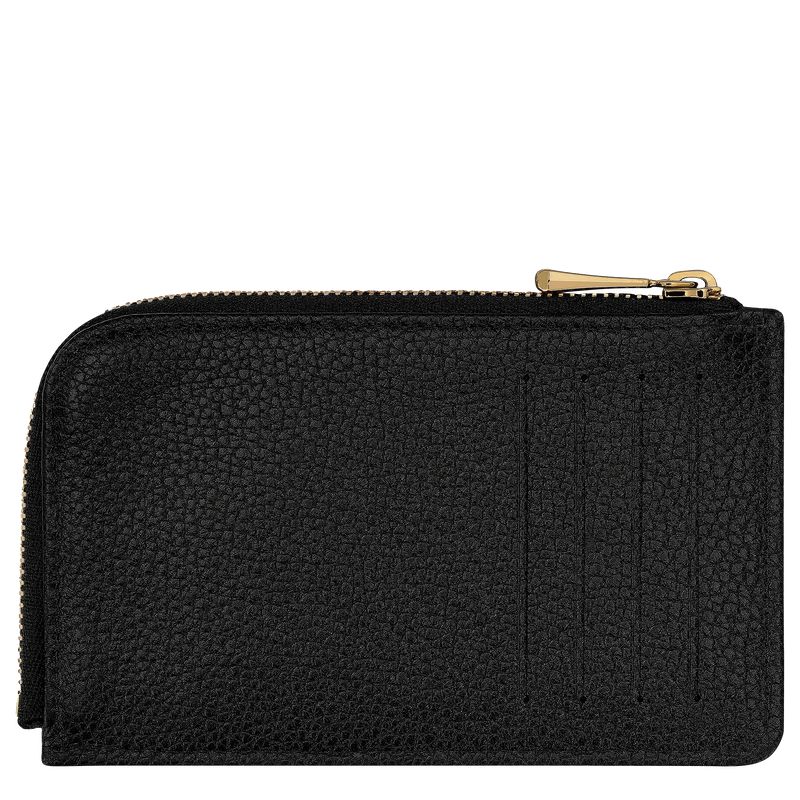 Men Longchamp Le Foulonné Card Holder Black | Thailand-968SEXWQM