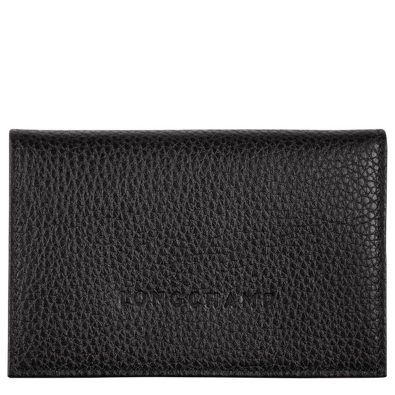 Men Longchamp Le Foulonné Card Holder Black | Thailand-389BLOTDV