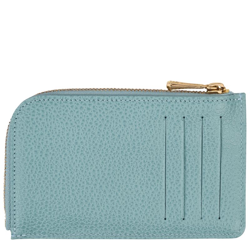 Men Longchamp Le Foulonné Card Holder Blue | Thailand-413JFMRBG