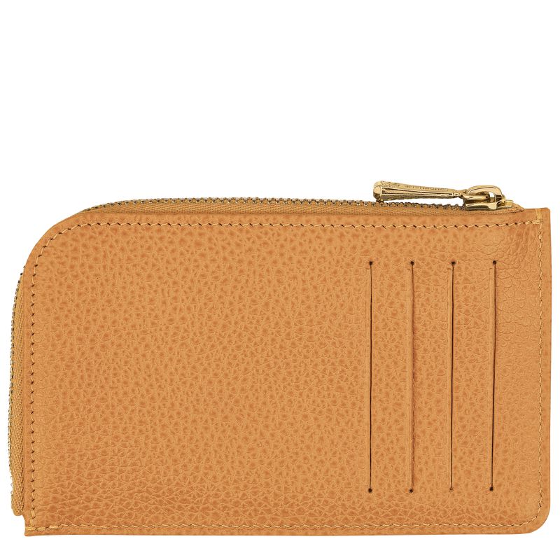 Men Longchamp Le Foulonné Card Holder Brown | Thailand-602ALNOHY