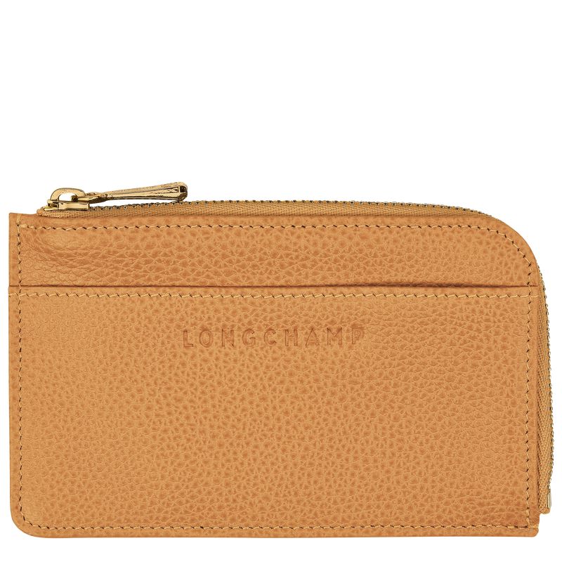 Men Longchamp Le Foulonné Card Holder Brown | Thailand-602ALNOHY