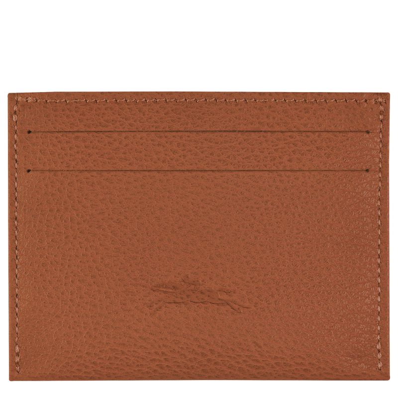 Men Longchamp Le Foulonné Card Holder Brown | Thailand-206LDATFG