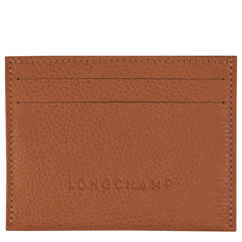 Men Longchamp Le Foulonné Card Holder Brown | Thailand-206LDATFG