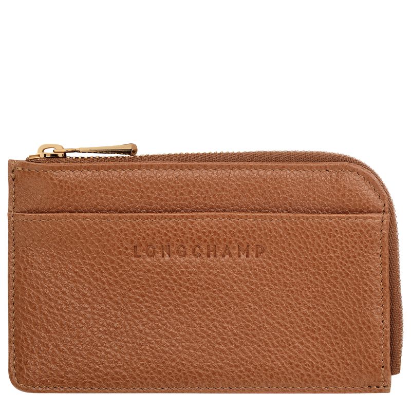 Men Longchamp Le Foulonné Card Holder Brown | Thailand-278KSCFYQ