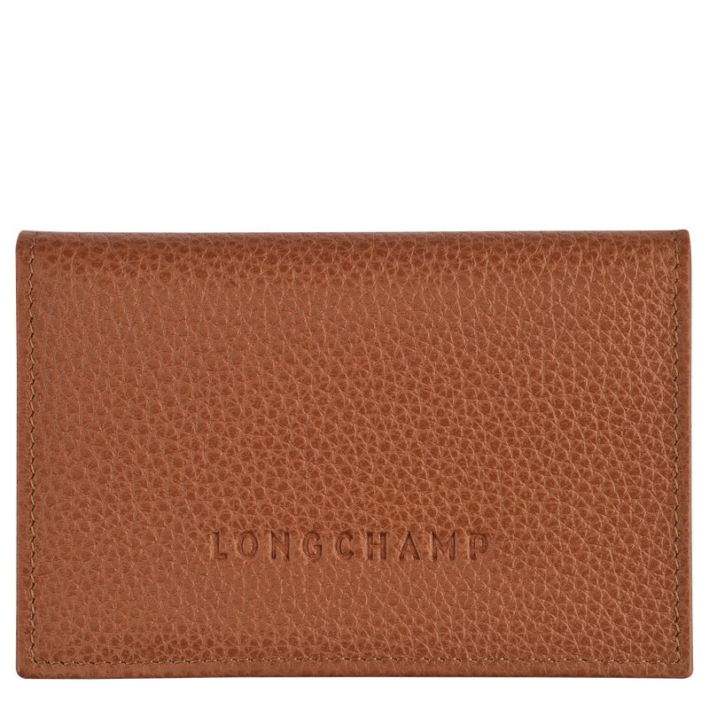 Men Longchamp Le Foulonné Card Holder Brown | Thailand-354GYAVFS
