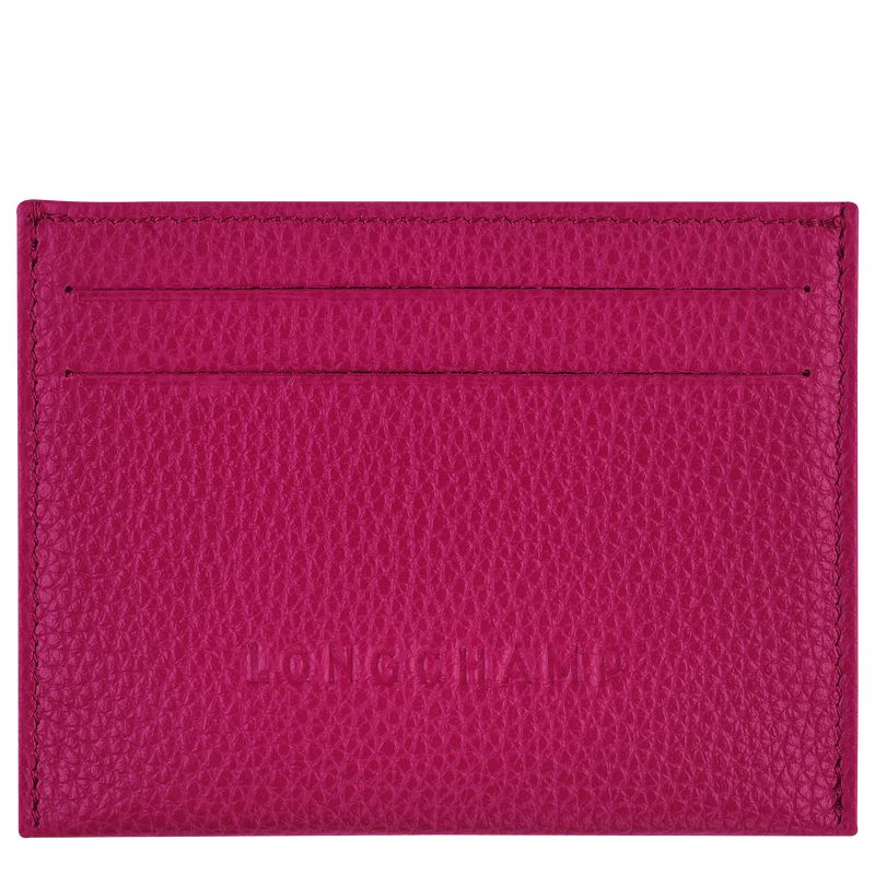 Men Longchamp Le Foulonné Card Holder Fuchsia | Thailand-057PJDZAU