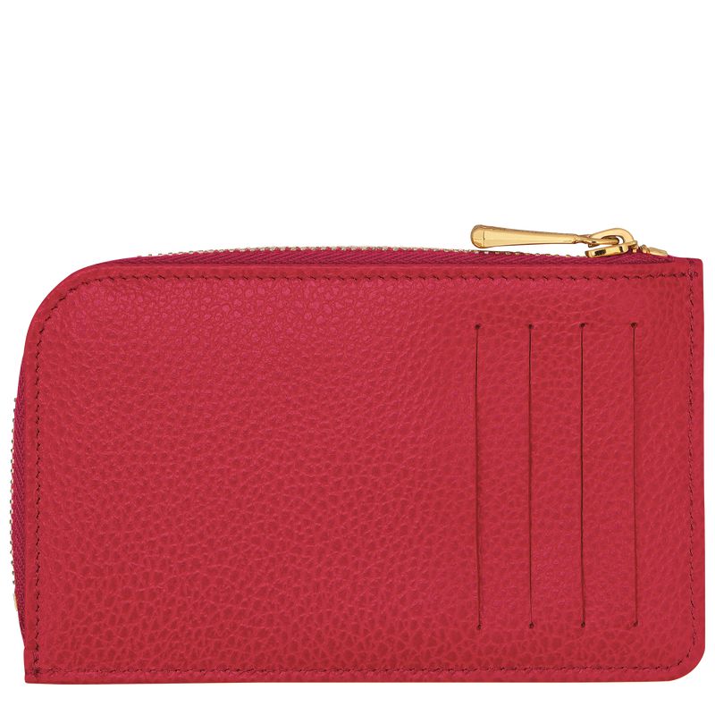 Men Longchamp Le Foulonné Card Holder Red | Thailand-961ZOAHMX