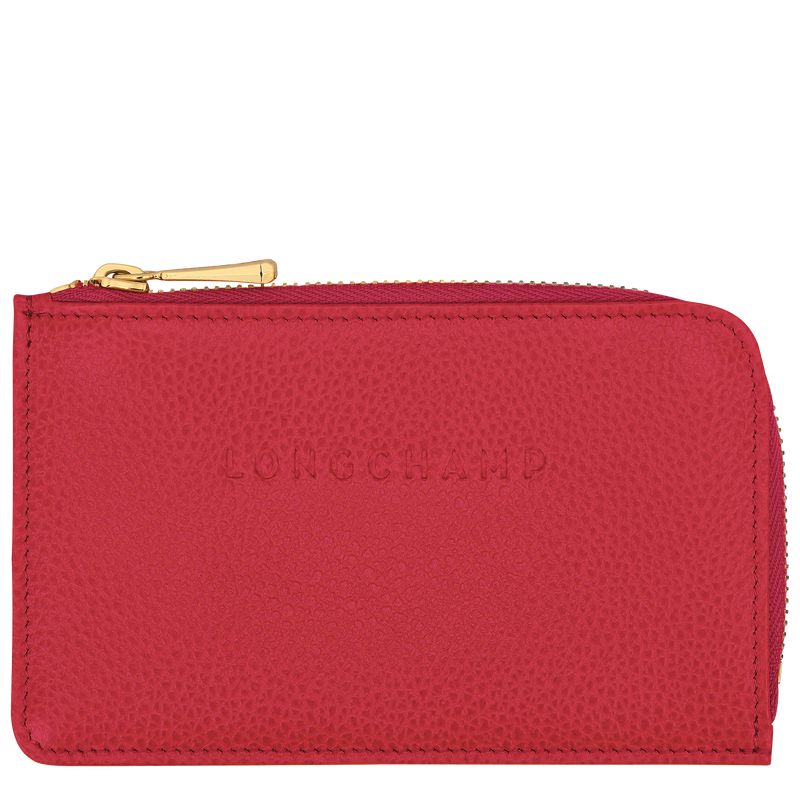 Men Longchamp Le Foulonné Card Holder Red | Thailand-961ZOAHMX