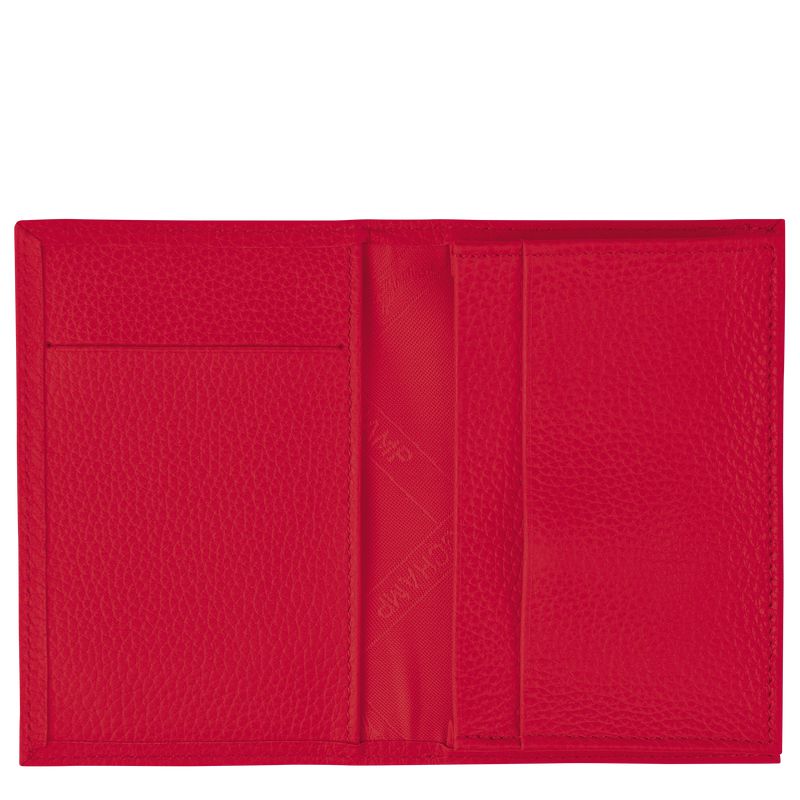 Men Longchamp Le Foulonné Card Holder Red | Thailand-439UEGPIR