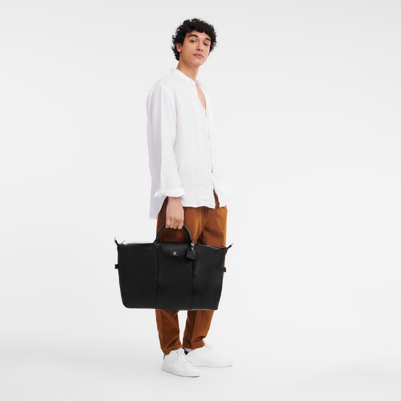 Men Longchamp Le Foulonné L Travel Bag Black | Thailand-056XFWCKS