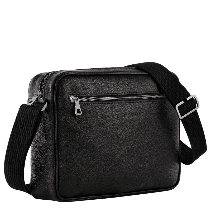 Men Longchamp Le Foulonné M Camera Crossbody Bag Black | Thailand-793KBMRHU