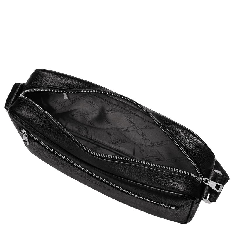 Men Longchamp Le Foulonné M Camera Crossbody Bag Black | Thailand-793KBMRHU