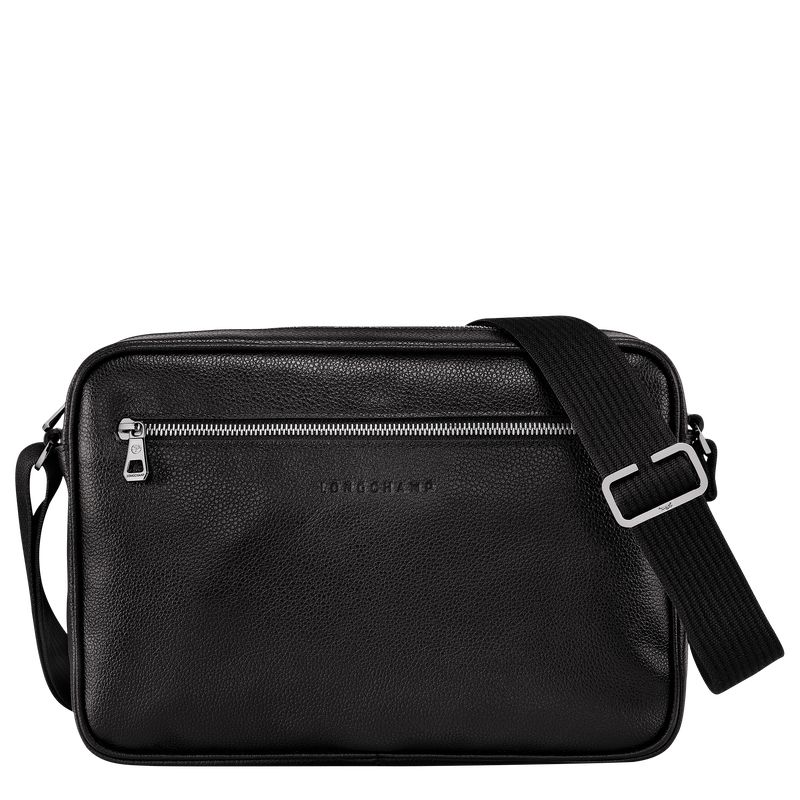Men Longchamp Le Foulonné M Camera Crossbody Bag Black | Thailand-793KBMRHU