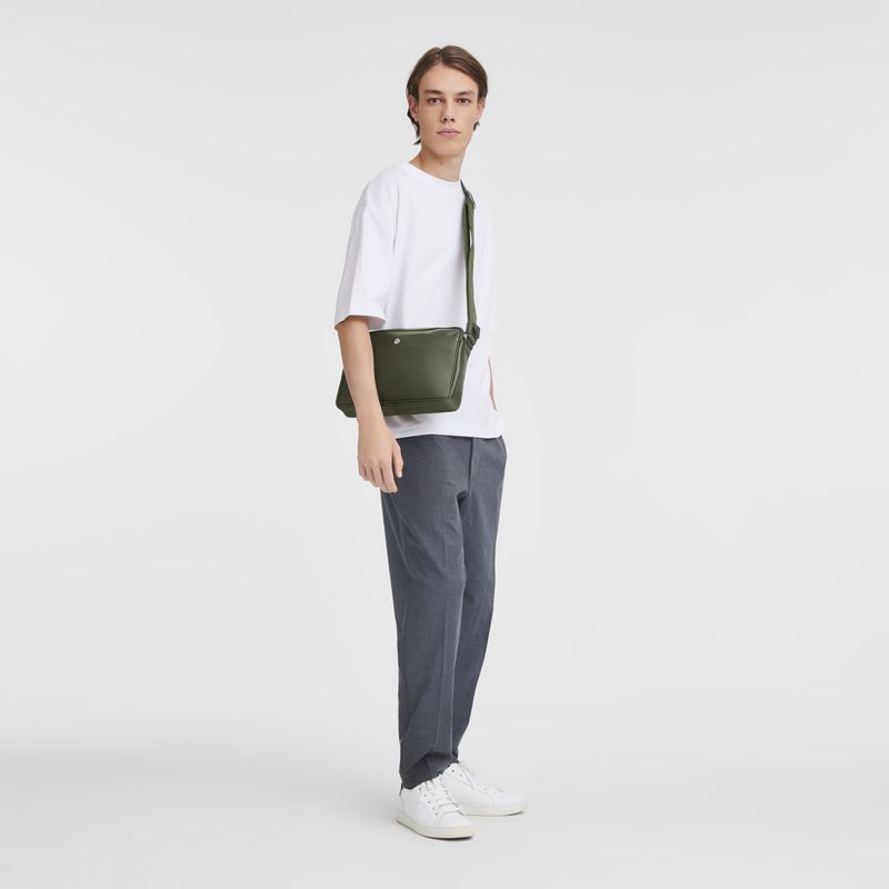 Men Longchamp Le Foulonné M Camera Crossbody Bag Khaki | Thailand-309YMUPJG