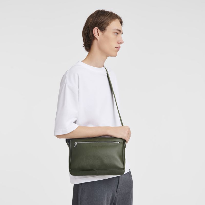 Men Longchamp Le Foulonné M Camera Crossbody Bag Khaki | Thailand-309YMUPJG