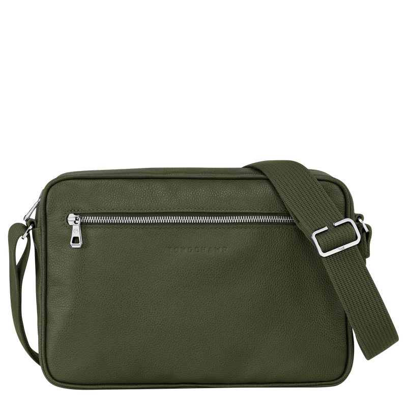 Men Longchamp Le Foulonné M Camera Crossbody Bag Khaki | Thailand-309YMUPJG