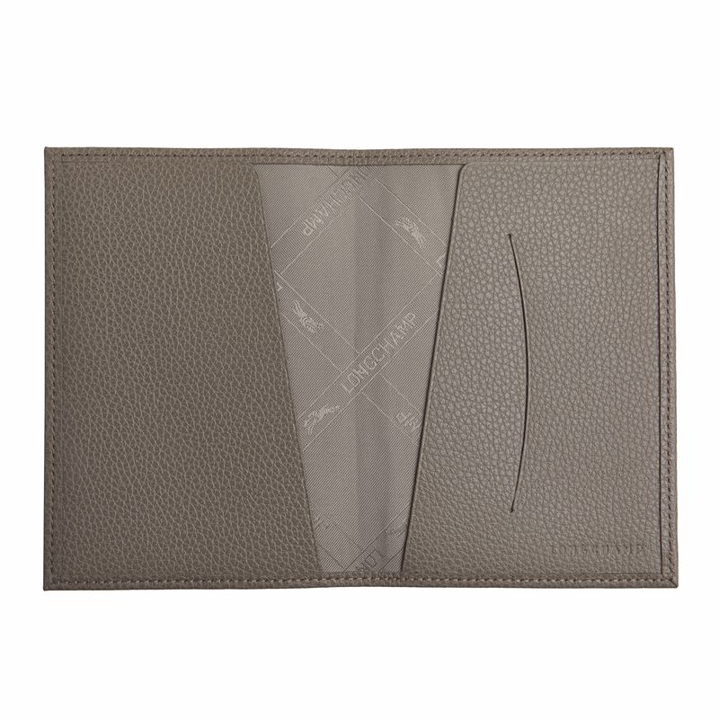 Men Longchamp Le Foulonné Passport Holder Beige | Thailand-913SHQVZJ