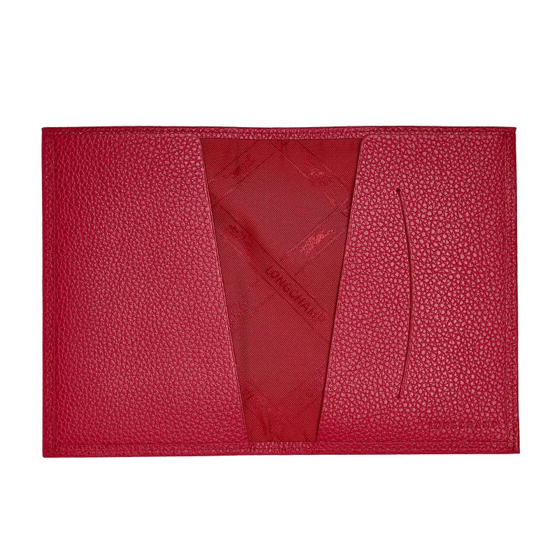 Men Longchamp Le Foulonné Passport Holder Red | Thailand-608NCMFRQ