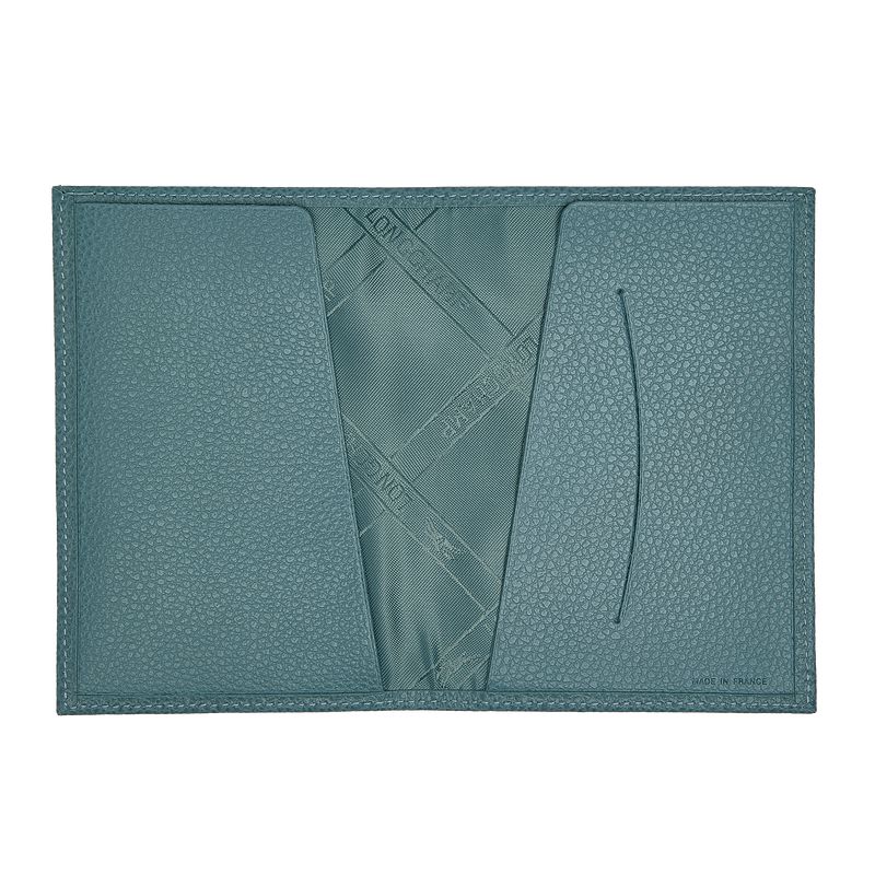 Men Longchamp Le Foulonné Passport Holder Blue | Thailand-120SKWBZR