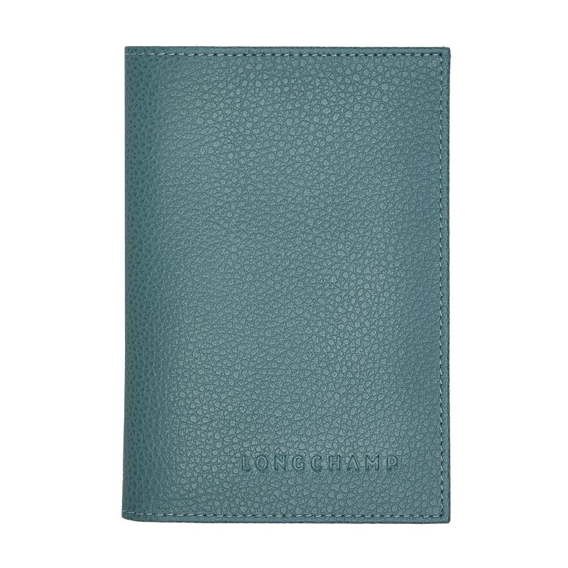 Men Longchamp Le Foulonné Passport Holder Blue | Thailand-120SKWBZR