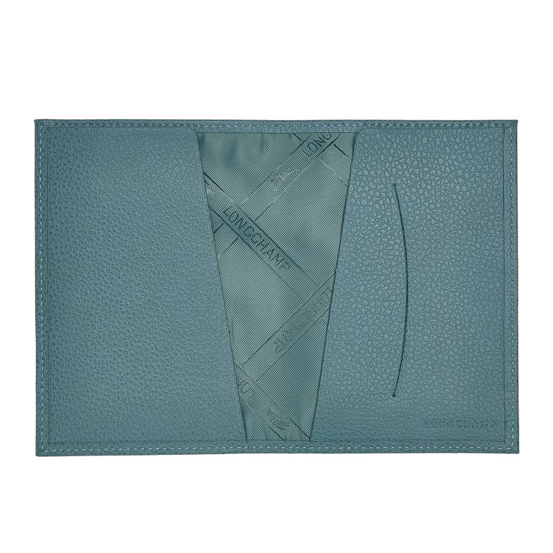 Men Longchamp Le Foulonné Passport Holder Blue | Thailand-346RSGPCD