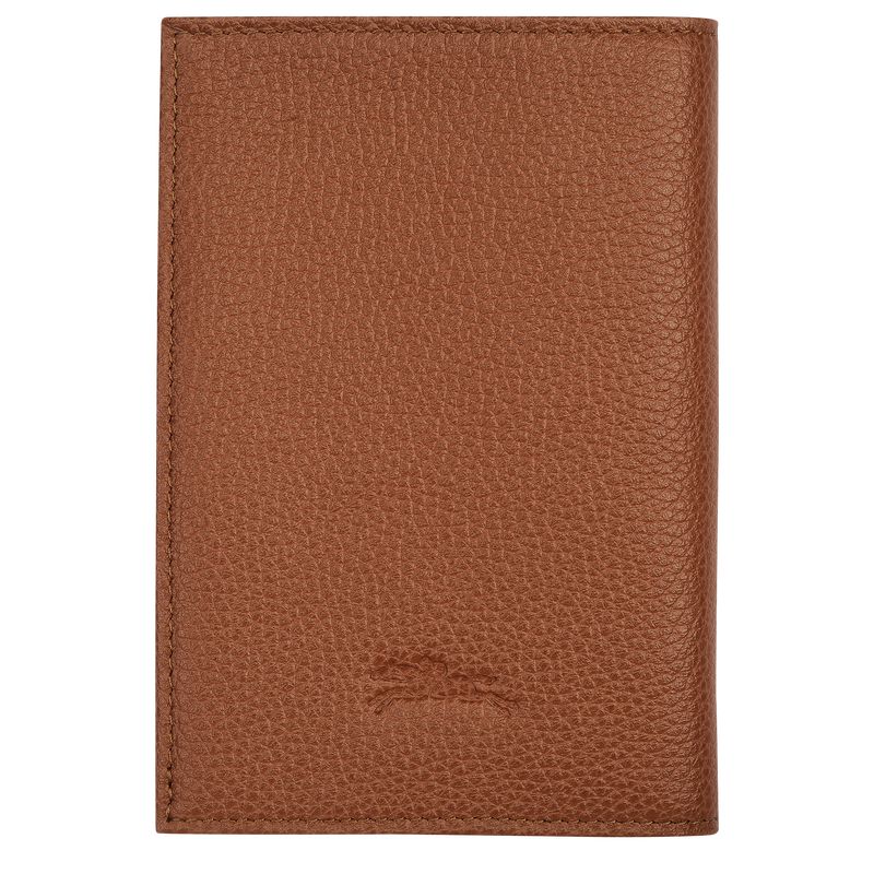 Men Longchamp Le Foulonné Passport Holder Brown | Thailand-349MRPIAC