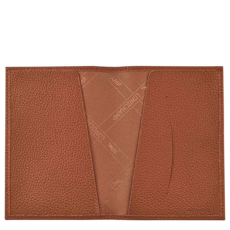 Men Longchamp Le Foulonné Passport Holder Brown | Thailand-349MRPIAC