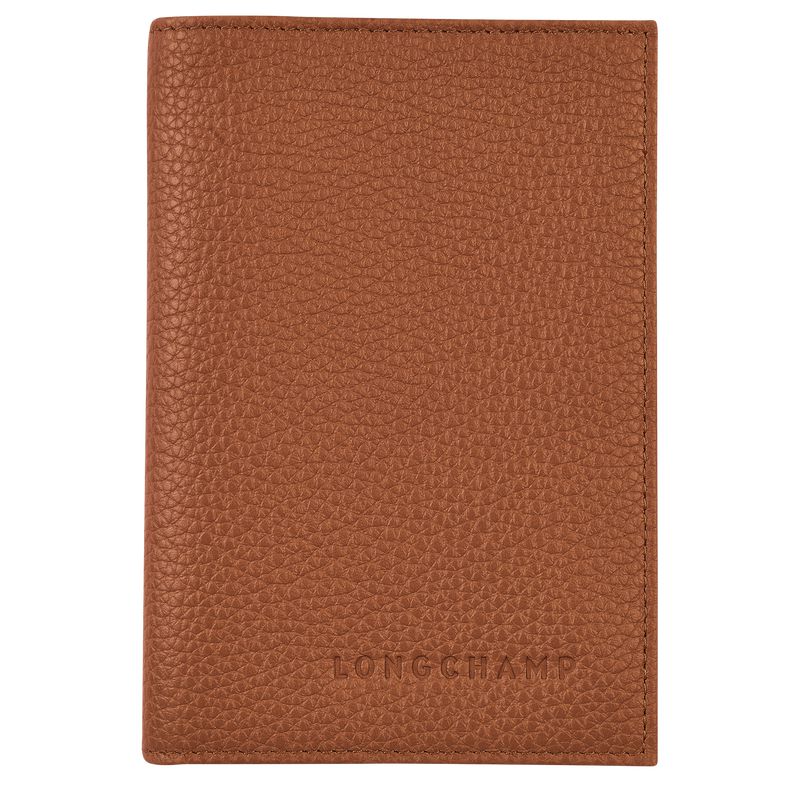 Men Longchamp Le Foulonné Passport Holder Brown | Thailand-349MRPIAC
