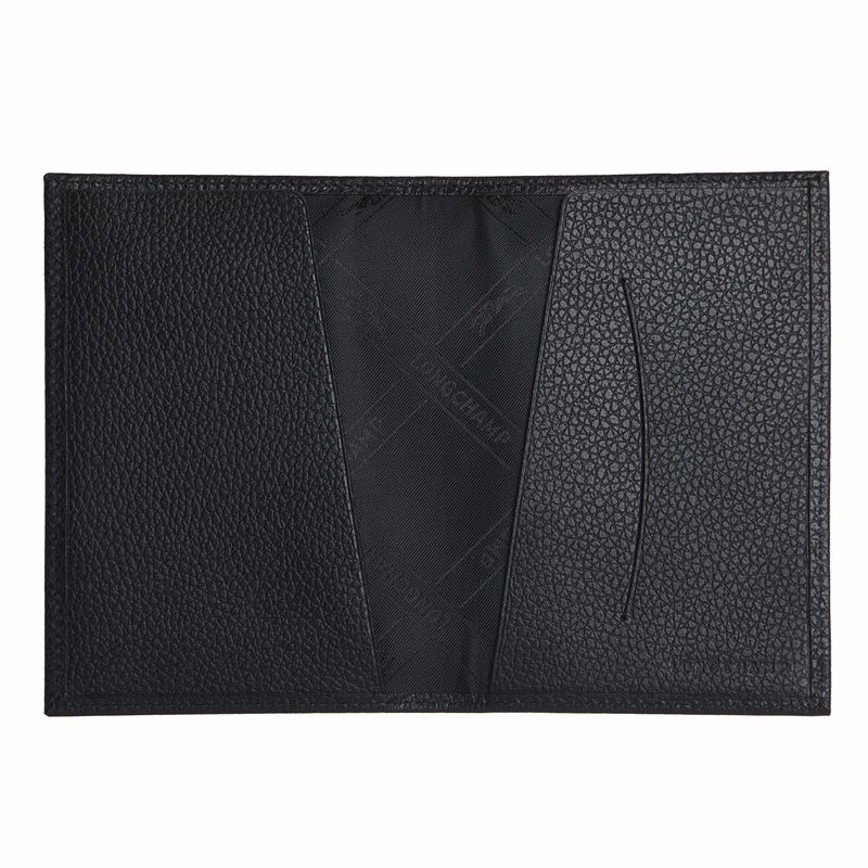 Men Longchamp Le Foulonné Passport Holder Black | Thailand-134AWJECR