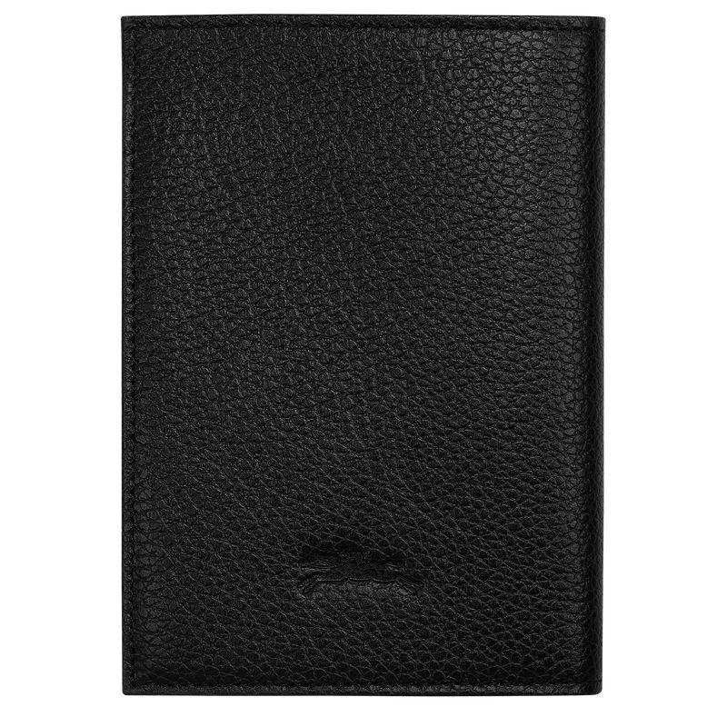 Men Longchamp Le Foulonné Passport Holder Black | Thailand-734RVLJWT