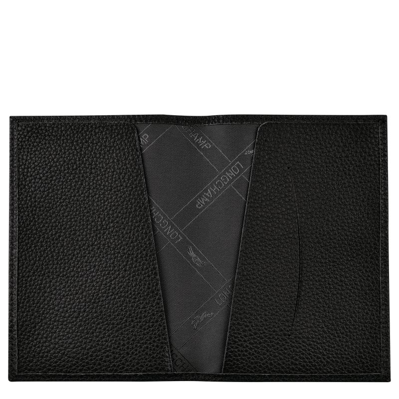 Men Longchamp Le Foulonné Passport Holder Black | Thailand-734RVLJWT