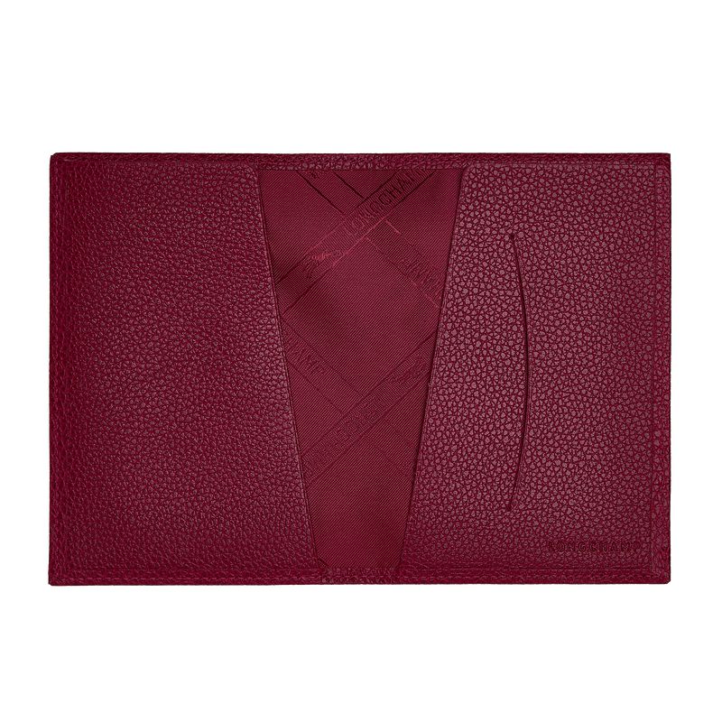 Men Longchamp Le Foulonné Passport Holder Fuchsia | Thailand-879XNYBAI