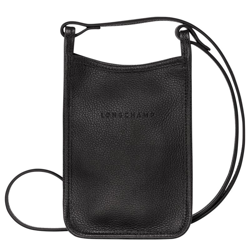 Men Longchamp Le Foulonné Phone Case Black | Thailand-324PKJDEF