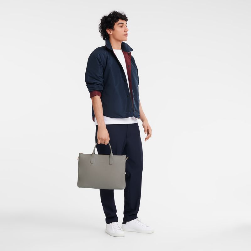Men Longchamp Le Foulonné S Briefcase Beige | Thailand-701PDOLXQ