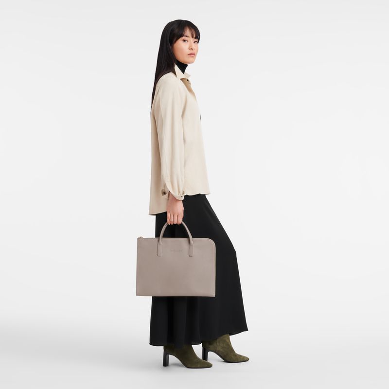 Men Longchamp Le Foulonné S Briefcase Beige | Thailand-987TCDFOE