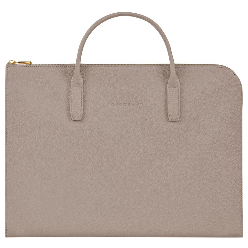 Men Longchamp Le Foulonné S Briefcase Beige | Thailand-987TCDFOE